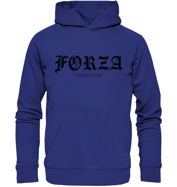 N.O.S.W. BLOCK RIOT//GROUNDS Hoodie "FORZA PASSION & PRIDE" Männer Organic Kapuzenpullover worker blue