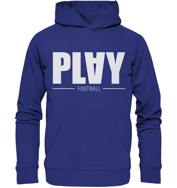 N.O.S.W. BLOCK Fanblock Hoodie "PLAY FOOTBALL" Organic Kapuzenpullover worker blue