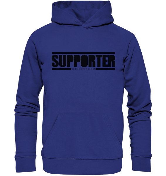 N.O.S.W. BLOCK Fanblock Hoodie "SUPPORTER TOGETHER & LOUD" Männer Organic Kapuzenpullover worker blue