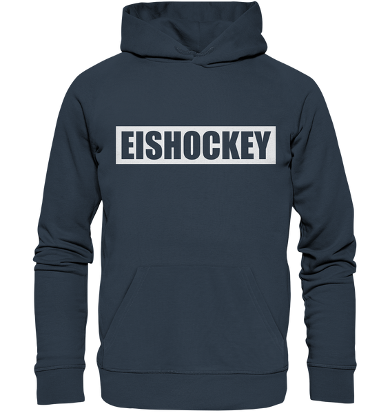 N.O.S.W. BLOCK Teamsport Hoodie "EISHOCKEY" Organic Kapuzenpullover india ink grey