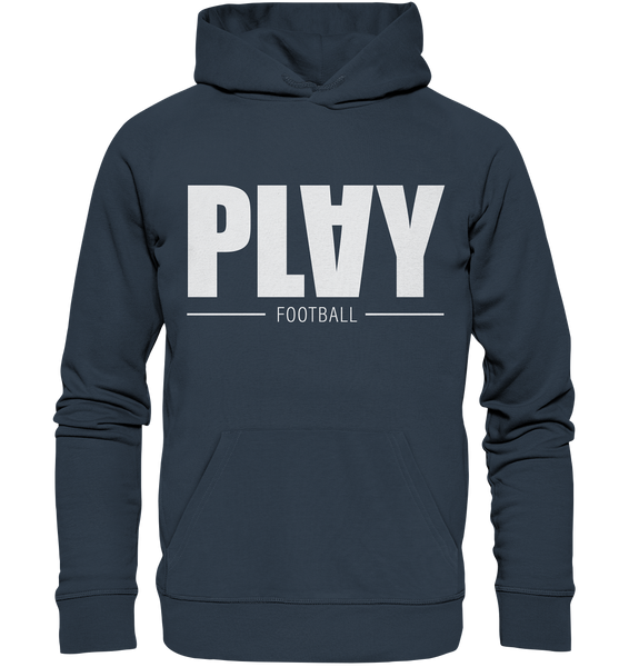 N.O.S.W. BLOCK Fanblock Hoodie "PLAY FOOTBALL" Organic Kapuzenpullover india ink grey