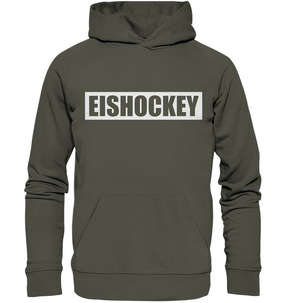 N.O.S.W. BLOCK Teamsport Hoodie "EISHOCKEY" Organic Kapuzenpullover khaki