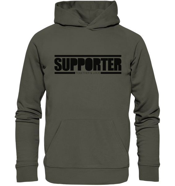 Fanblock Hoodie "SUPPORTER TOGETHER & LOUD" Männer Organic Kapuzenpullover (100 % Bio-Baumwolle)