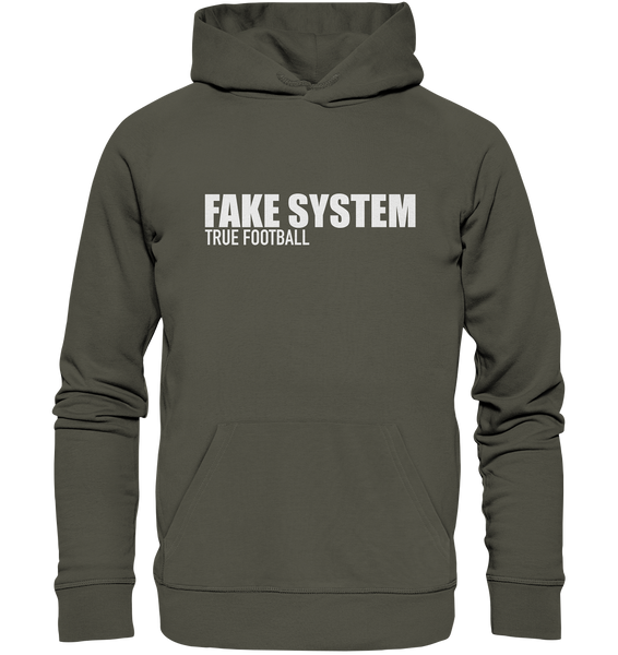 BLOCK.FC Hoodie "FAKE SYSTEM TRUE FOOTBALL" Männer Organic Kapuzenpullover khaki