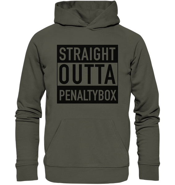Fanblock Hoodie "STRAIGHT OUTTA PENALTYBOX" Männer Organic Kapuzenpullover (85% Bio-Baumwolle, 15 % recyceltes Polyester)
