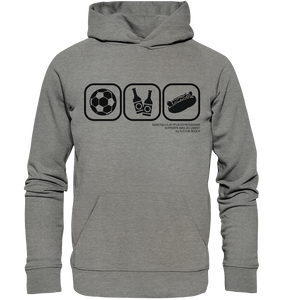 N.O.S.W. BLOCK Fanblock Hoodie "15:30 PFLICHTPROGRAMM" Männer Organic Kapuzenpullover mid heather grey