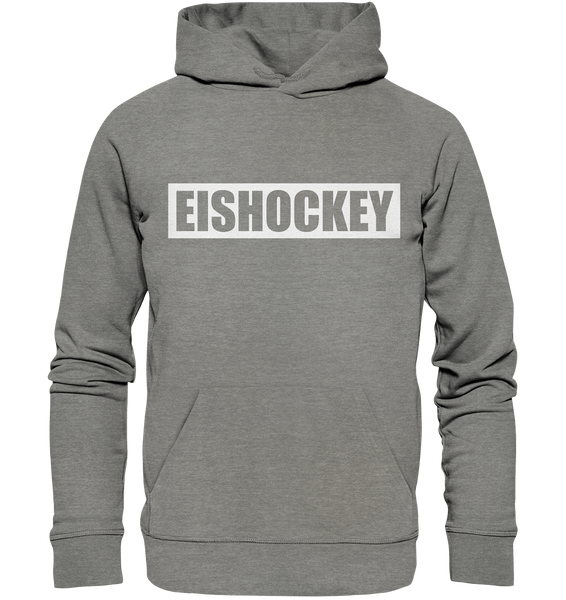 N.O.S.W. BLOCK Teamsport Hoodie "EISHOCKEY" Organic Kapuzenpullover mid heather grey
