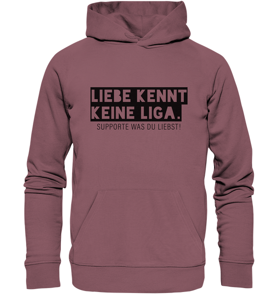 N.O.S.W.BLOCK Fanblock Hoodie "LIEBE KENNT KEINE LIGA." Männer Organic Kapuzenpullover kaffa coffee