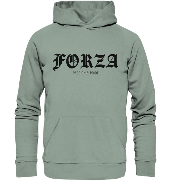 N.O.S.W. BLOCK RIOT//GROUNDS Hoodie "FORZA PASSION & PRIDE" Männer Organic Kapuzenpullover aloe
