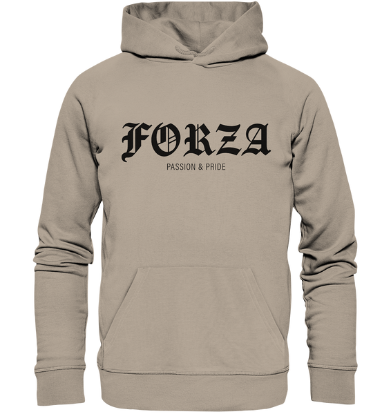 N.O.S.W. BLOCK RIOT//GROUNDS Hoodie "FORZA PASSION & PRIDE" Männer Organic Kapuzenpullover desert dust