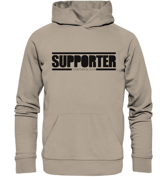 N.O.S.W. BLOCK Fanblock Hoodie "SUPPORTER TOGETHER & LOUD" Männer Organic Kapuzenpullover desert dust