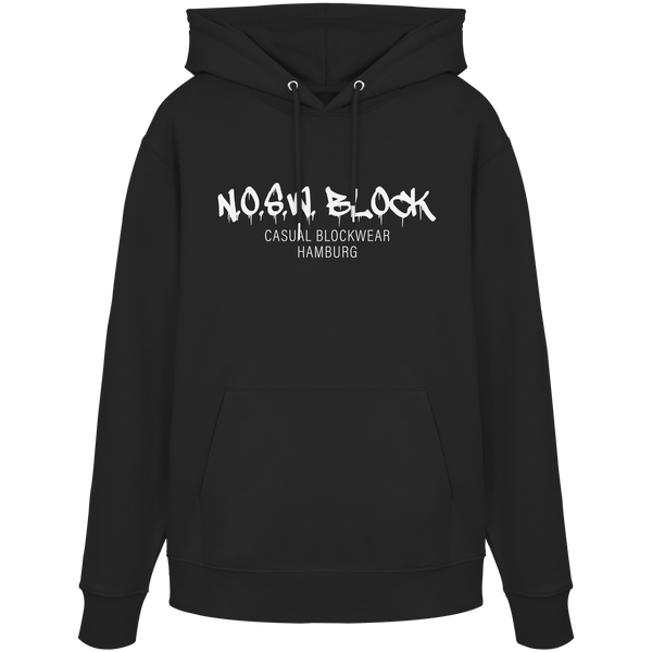 N.O.S.W. BLOCK Hoodie "N.O.S.W. BLOCK CASUAL BLOCKWEAR HAMBURG" Männer Organic Kapuzenpullover black