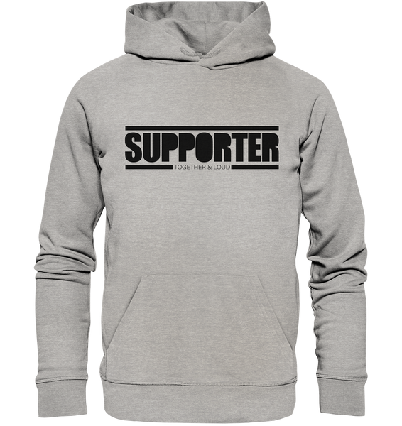 N.O.S.W. BLOCK Fanblock Hoodie "SUPPORTER TOGETHER & LOUD" Männer Organic Kapuzenpullover heather grey