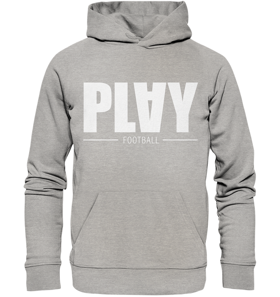 N.O.S.W. BLOCK Fanblock Hoodie "PLAY FOOTBALL" Organic Kapuzenpullover heather grey