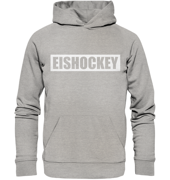 N.O.S.W. BLOCK Teamsport Hoodie "EISHOCKEY" Organic Kapuzenpullover heather grau