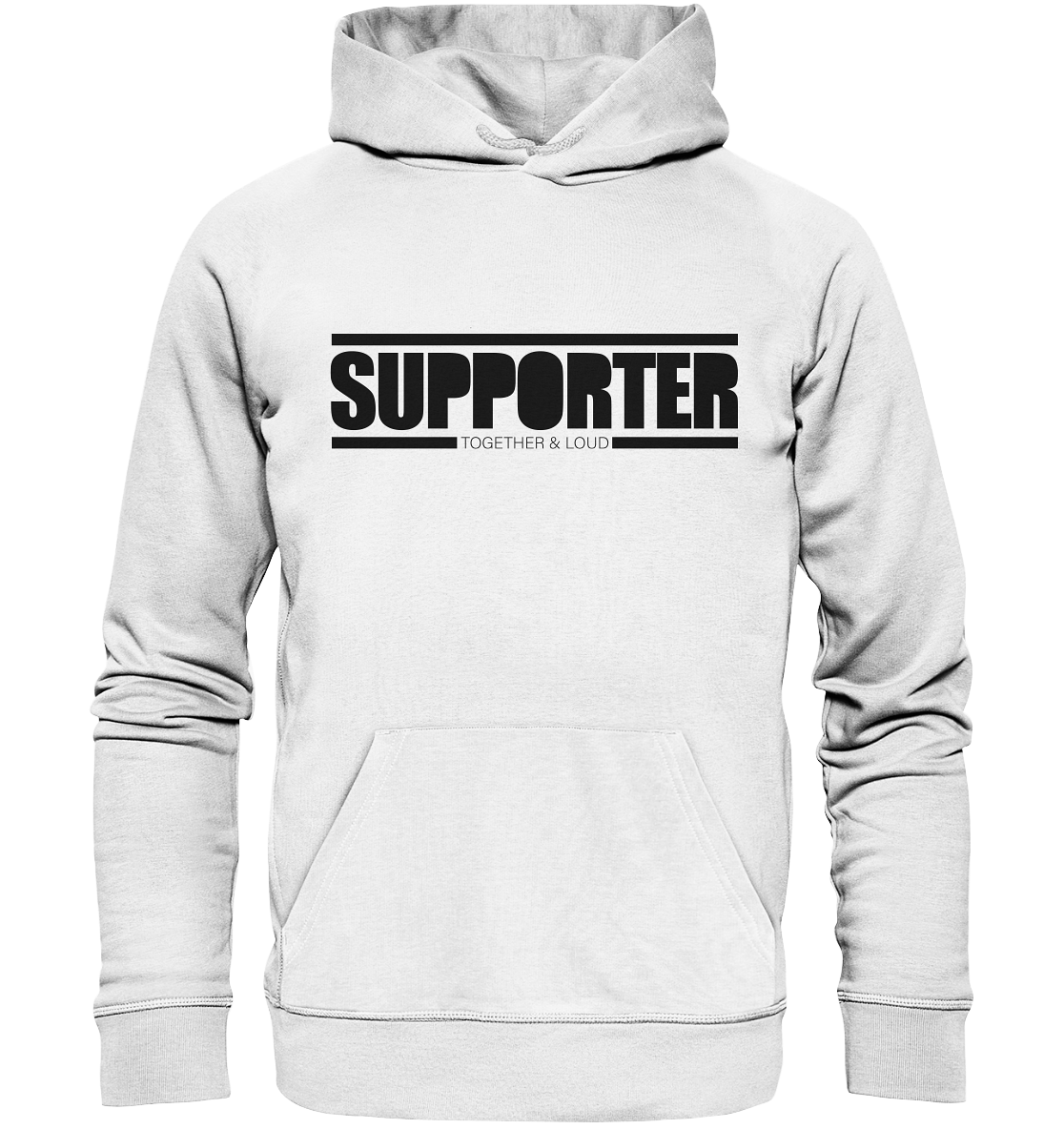 N.O.S.W. BLOCK Fanblock Hoodie "SUPPORTER TOGETHER & LOUD" Männer Organic Kapuzenpullover weiss