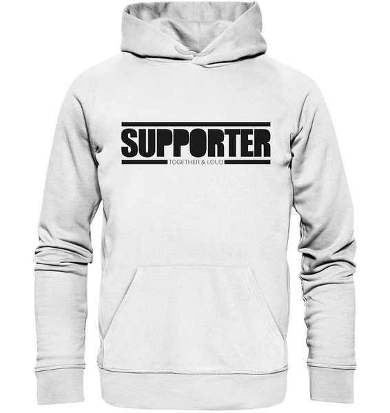 N.O.S.W. BLOCK Fanblock Hoodie "SUPPORTER TOGETHER & LOUD" Männer Organic Kapuzenpullover weiss