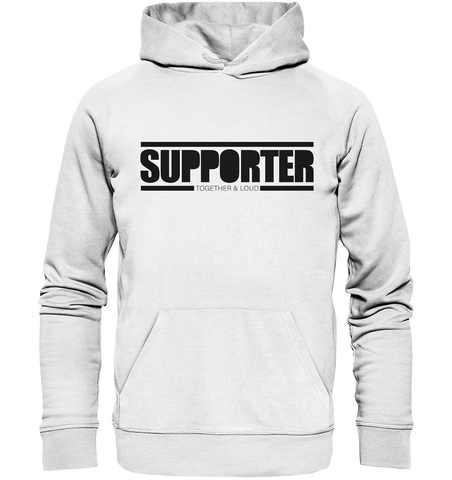 N.O.S.W. BLOCK Fanblock Hoodie "SUPPORTER TOGETHER & LOUD" Männer Organic Kapuzenpullover weiss