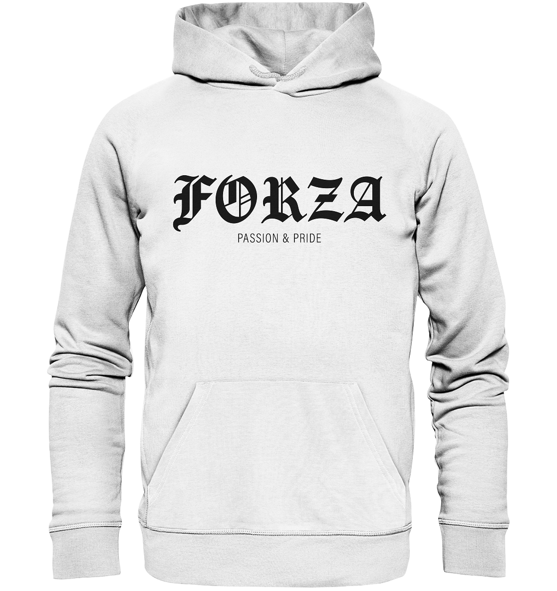N.O.S.W. BLOCK RIOT//GROUNDS Hoodie "FORZA PASSION & PRIDE" Männer Organic Kapuzenpullover white