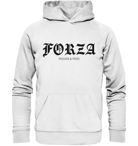 N.O.S.W. BLOCK RIOT//GROUNDS Hoodie "FORZA PASSION & PRIDE" Männer Organic Kapuzenpullover white