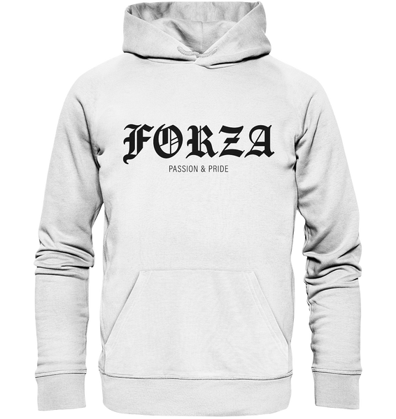 N.O.S.W. BLOCK RIOT//GROUNDS Hoodie "FORZA PASSION & PRIDE" Männer Organic Kapuzenpullover white