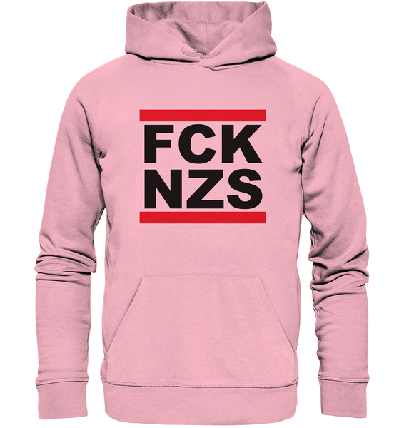 N.O.S.W. BLOCK Gegen Rechts Hoodie "FCK NZS" Organic Kapuzenpullover cotton pink