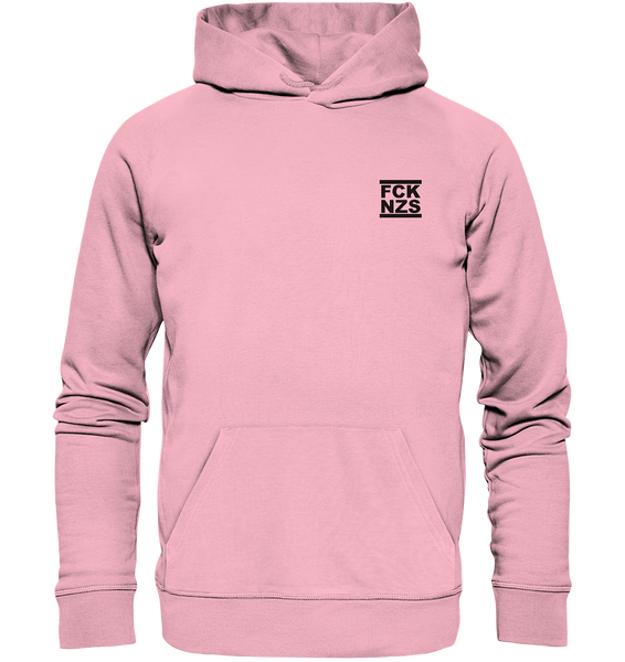 N.O.S.W. BLOCK Gegen Rechts Hoodie "FCK NZS" beidseitig bedruckter Männer Organic Basic Hoodie cotton pink