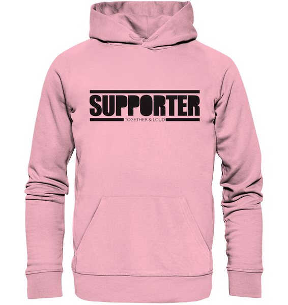 N.O.S.W. BLOCK Fanblock Hoodie "SUPPORTER TOGETHER & LOUD" Männer Organic Kapuzenpullover cotton pink