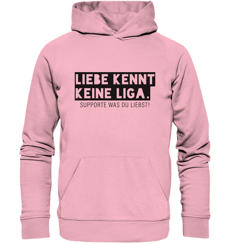 N.O.S.W.BLOCK Fanblock Hoodie "LIEBE KENNT KEINE LIGA." Männer Organic Kapuzenpullover cotton pink