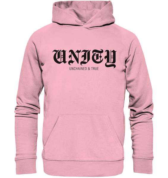 N.O.S.W. BLOCK RIOT//GROUNDS Hoodie "UNITY UNCHAINED & TRUE" Männer Organic Kapuzenpullover cotton pink
