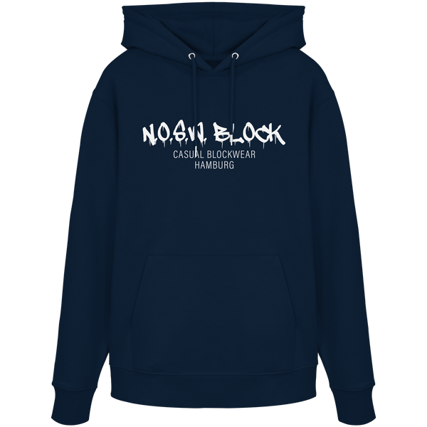 N.O.S.W. BLOCK Hoodie "N.O.S.W. BLOCK CASUAL BLOCKWEAR HAMBURG" Männer Organic Kapuzenpullover french navy