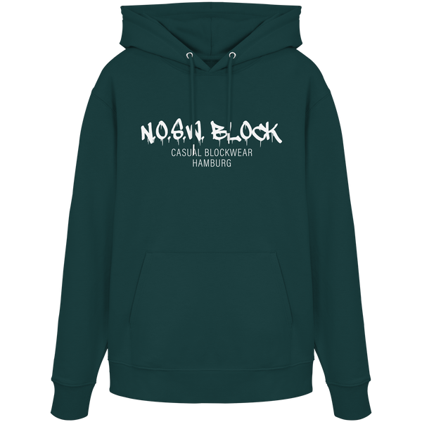 N.O.S.W. BLOCK Hoodie "N.O.S.W. BLOCK CASUAL BLOCKWEAR HAMBURG" Männer Organic Kapuzenpullover glazed green