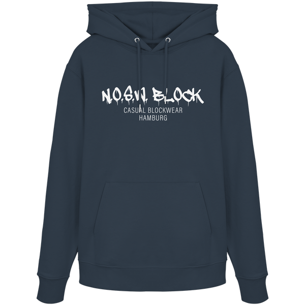 N.O.S.W. BLOCK Hoodie "N.O.S.W. BLOCK CASUAL BLOCKWEAR HAMBURG" Männer Organic Kapuzenpullover india ink grey