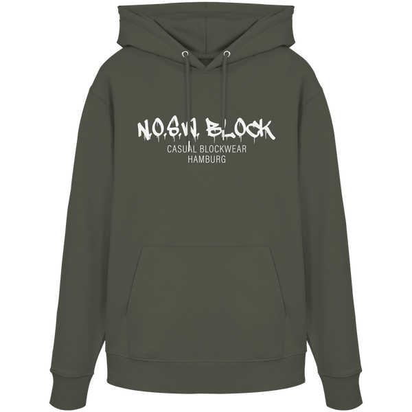 N.O.S.W. BLOCK Hoodie "N.O.S.W. BLOCK CASUAL BLOCKWEAR HAMBURG" Männer Organic Kapuzenpullover khaki