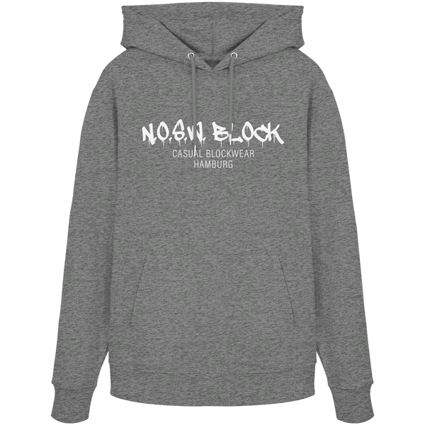 N.O.S.W. BLOCK Hoodie "N.O.S.W. BLOCK CASUAL BLOCKWEAR HAMBURG" Männer Organic Kapuzenpullover mid heather grey