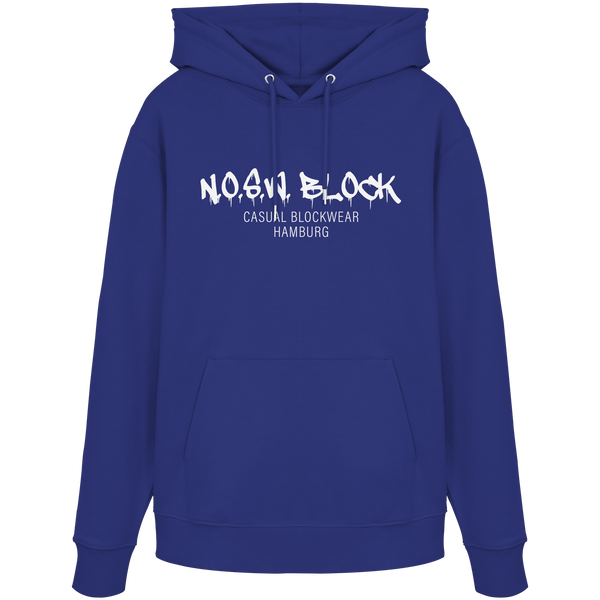 N.O.S.W. BLOCK Hoodie "N.O.S.W. BLOCK CASUAL BLOCKWEAR HAMBURG" Männer Organic Kapuzenpullover worker blue