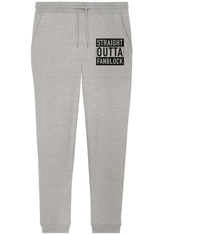 N.O.S.W. BLOCK Fanblock Jogginghose "STRAIGHT OUTTA FANBLOCK" Organic Jogger Pants heather grey