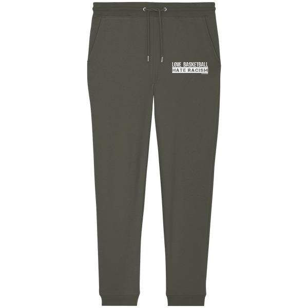 N.O.S.W. BLOCK Gegen Rechts Jogginghose "LOVE BASKETBALL HATE RACISM" Organic Jogger Pants khaki