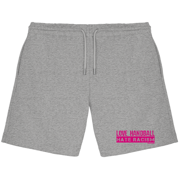 "LOVE HANDBALL HATE RACISM" magenta - Organic Jogger Shorts