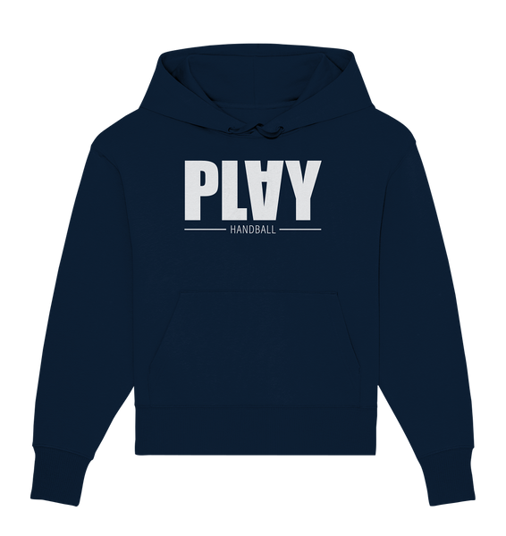 N.O.S.W. BLOCK Fanblock Hoodie "PLAY HANDBALL" Girls Organic Oversize Kapuzenpullover navy