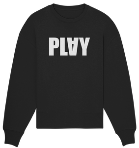 N.O.S.W. BLOCK Teamsport Sweater "PLAY" Girls Organic Oversize Sweatshirt schwarz