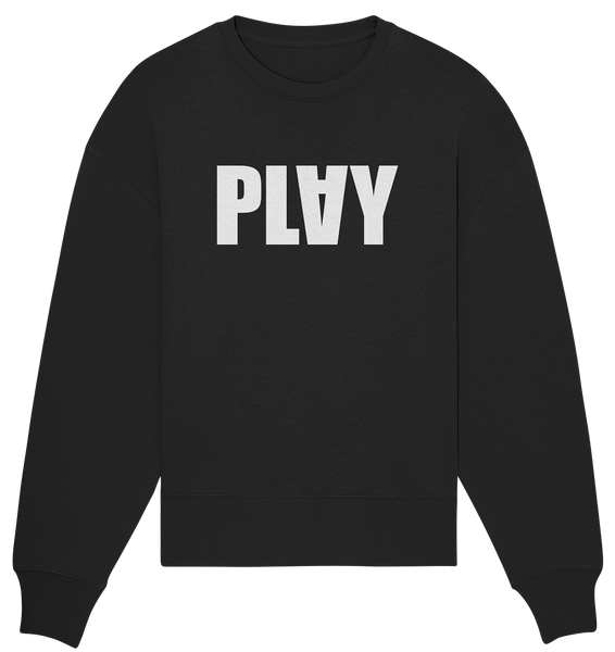 N.O.S.W. BLOCK Teamsport Sweater "PLAY" Girls Organic Oversize Sweatshirt schwarz