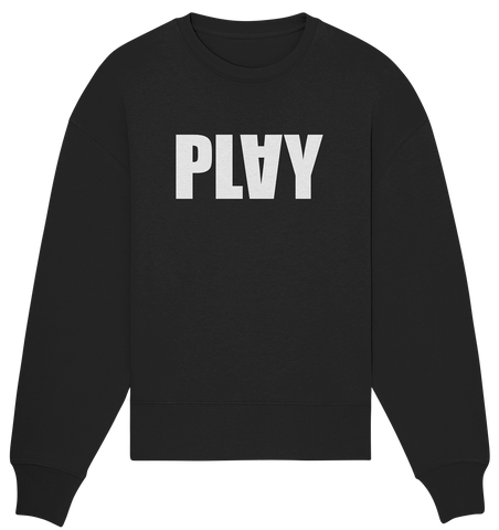 N.O.S.W. BLOCK Teamsport Sweater "PLAY" Girls Organic Oversize Sweatshirt schwarz