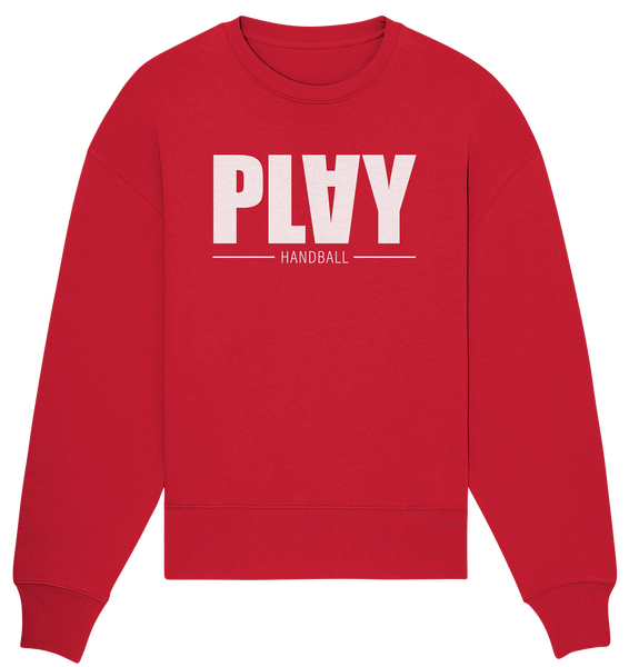 N.O.S.W. BLOCK Handball Oversize Sweatshirt „PLAY HANDBALL“ – red
