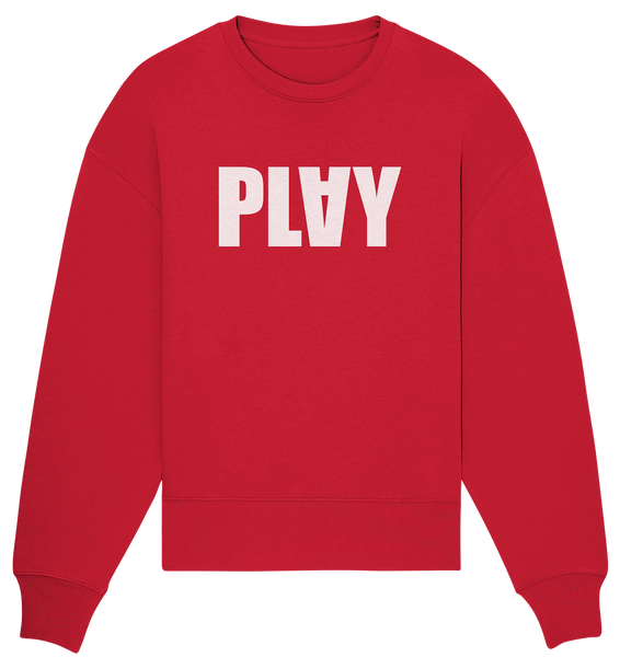 N.O.S.W. BLOCK Teamsport Sweater "PLAY" Girls Organic Oversize Sweatshirt rot