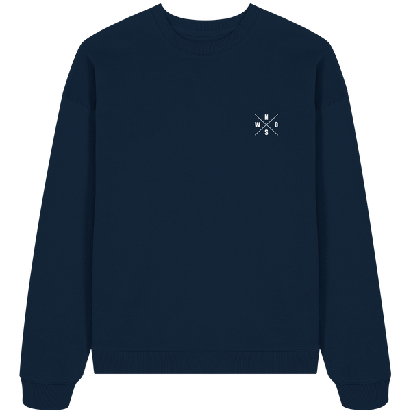 Gegen Rechts Sweater "HANDBALLFANS GEGEN RECHTS" beidseitig bedrucktes Organic Oversize Sweatshirt french navy front