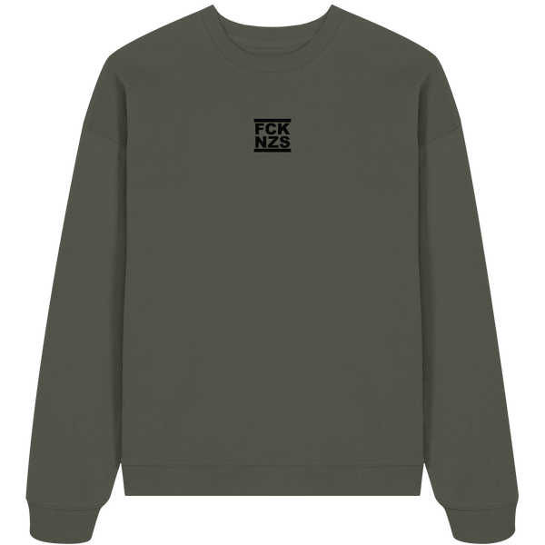 Gegen Rechts Sweater "FCK NZS" beidseitig bedrucktes Girls Organic Oversize Sweatshirt (85% Bio-Baumwolle, 15% recyceltes Polyester)