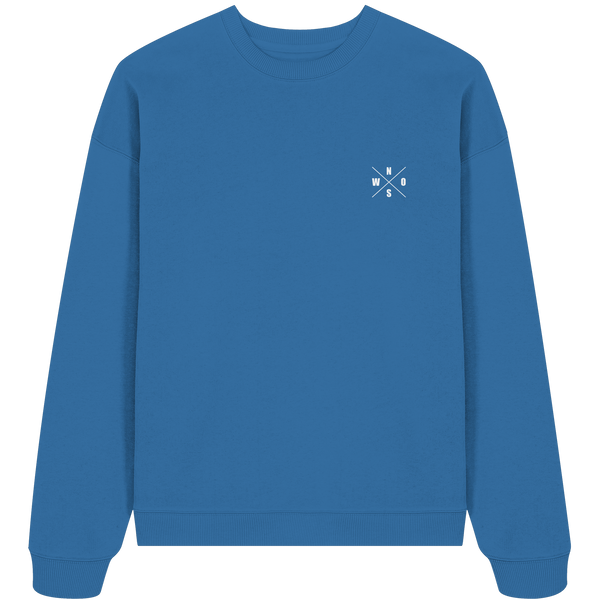 Gegen Rechts Sweater "HANDBALLFANS GEGEN RECHTS" beidseitig bedrucktes Organic Oversize Sweatshirt mindful blue front