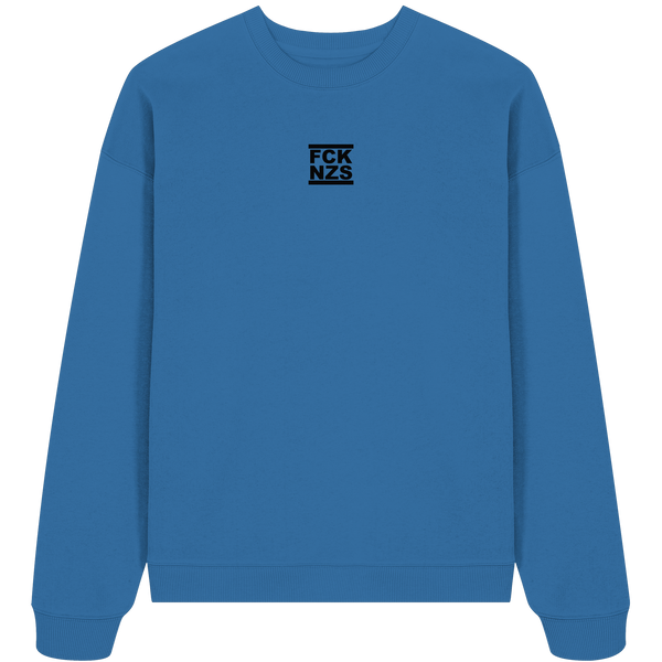 Gegen Rechts Sweater "FCK NZS" beidseitig bedrucktes Girls Organic Oversize Sweatshirt (85% Bio-Baumwolle, 15% recyceltes Polyester)