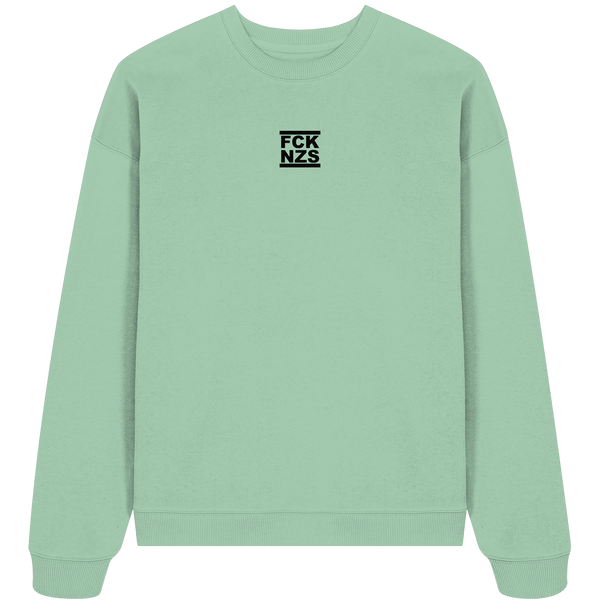 Gegen Rechts Sweater "FCK NZS" beidseitig bedrucktes Girls Organic Oversize Sweatshirt (85% Bio-Baumwolle, 15% recyceltes Polyester)